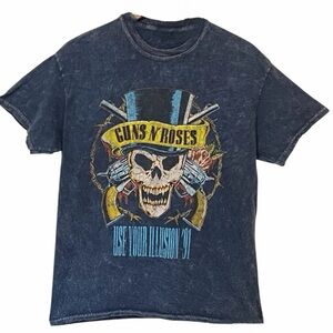 Vintage Guns N’ Roses “Use Your Illusion ‘91” Blue Distressed Tee Bravado Medium